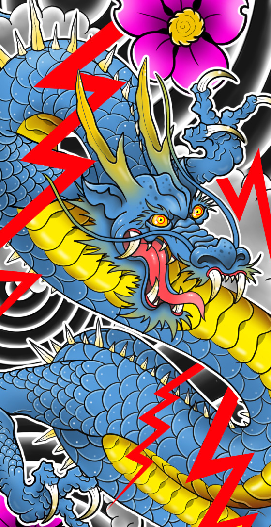 Japanese Blue Dragon Tattoo Available