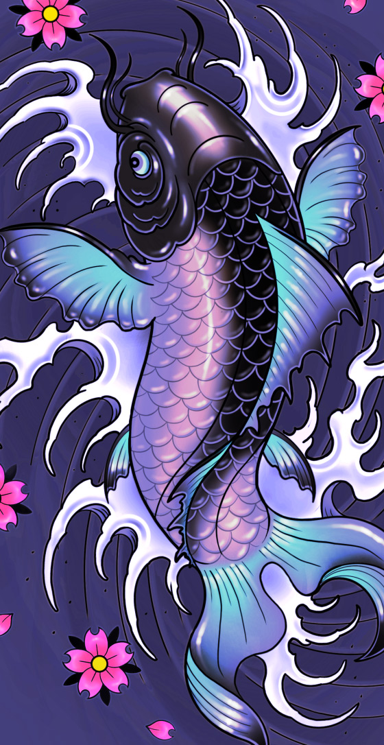 Japanese Koi Fish Tattoo Design Available